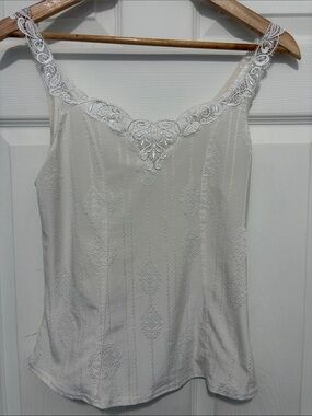 Arianne Delicate White Lace-Trim Camisole